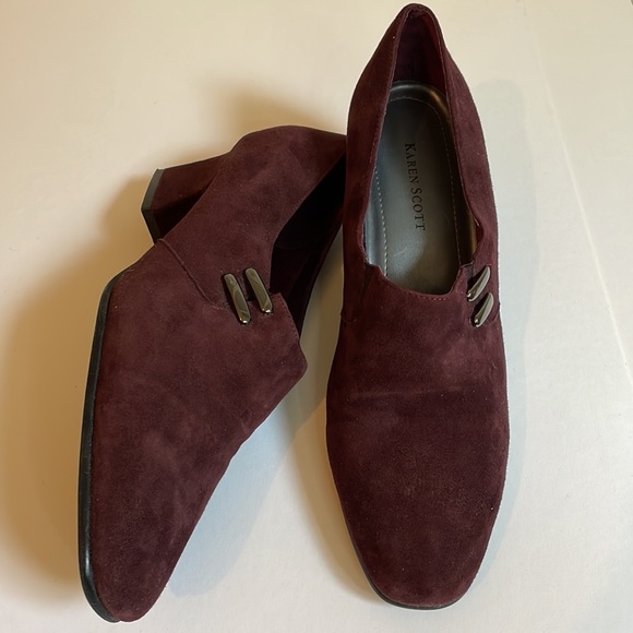 Karen Scott “wine” suede heel shoe 8M with box - Picture 6 of 8